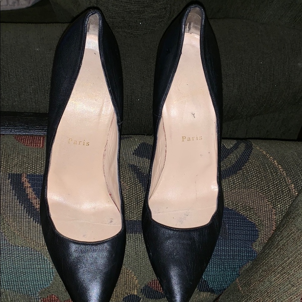 Black leather Christian Louboutin MarySoKate40 1/2